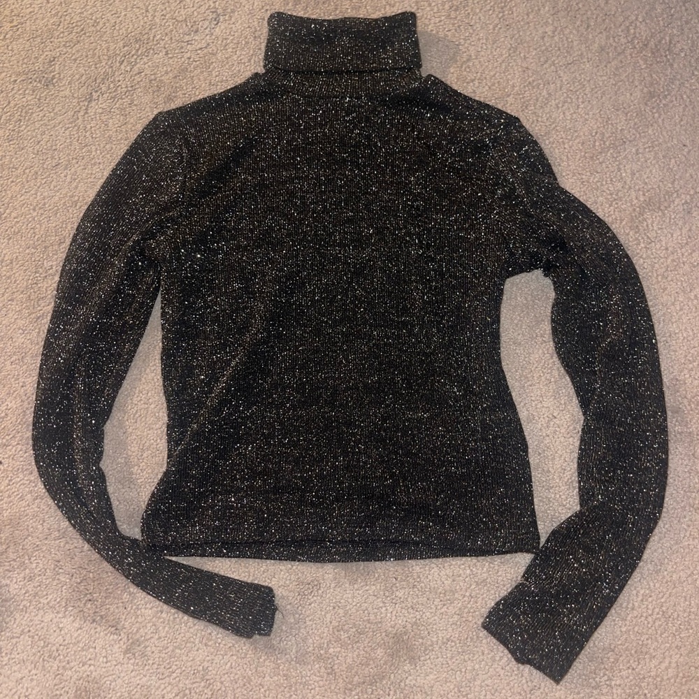 H&M Sparkly Black Cowl Neck Sweater